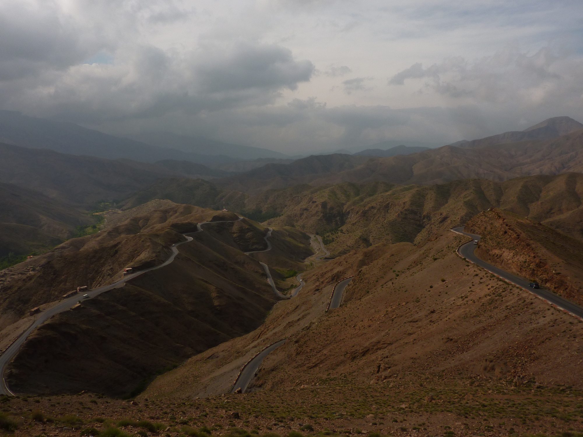 Open road through the Atlas mountains