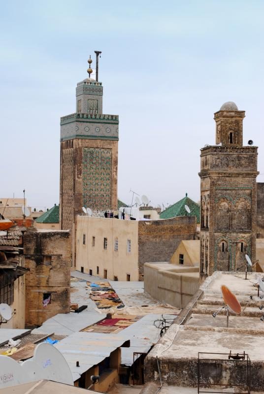 Rooftops of the Fes medina at sunset